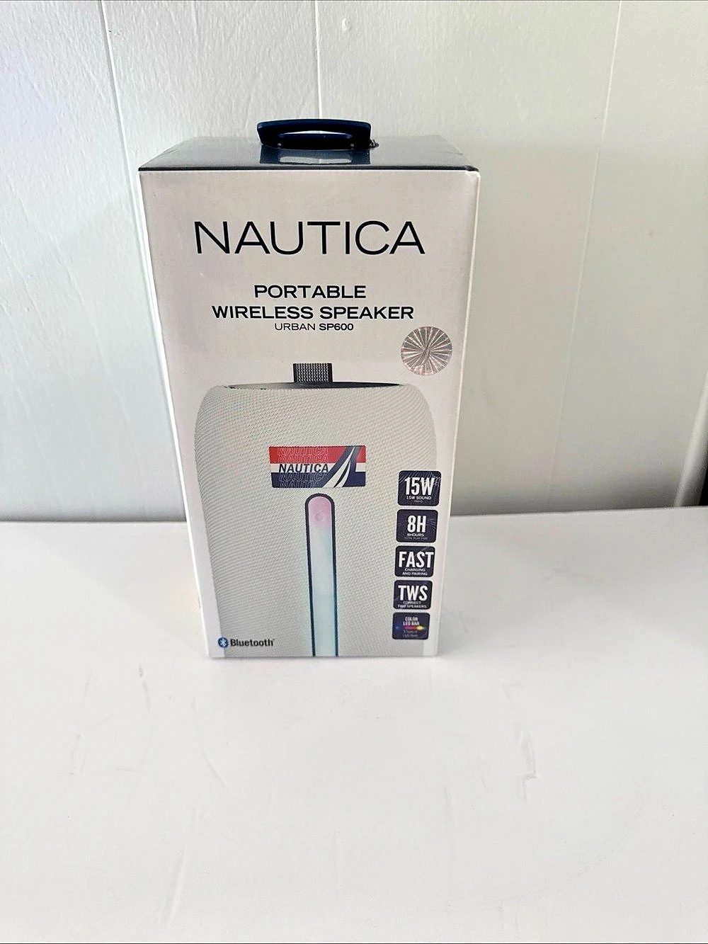 Nautica Portland Wireless Speaker Wireless Speaker White & Blue NWT